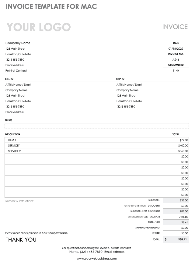 excel templates for mac download for spending account
